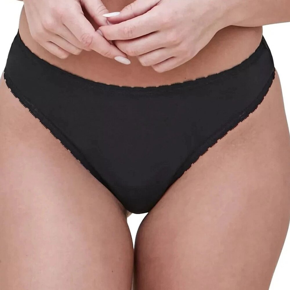 Skarlett Blue Women's Adorned Thong Panty Underwear, Black